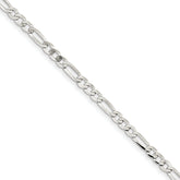Sterling Silver 4.5mm Polished Flat Figaro Chain